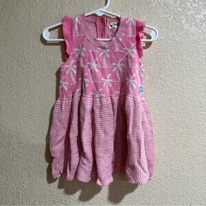 The Bonnie mob pink palm tree stripes knit dress 6-12m